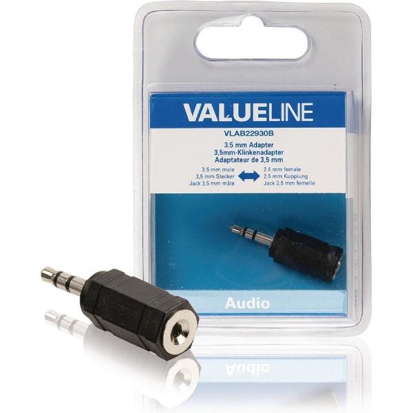 Valueline VLAB22930B Audio-adapter 3,5 mm Male - 2,5 mm Female Zwart