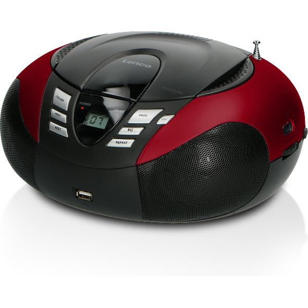 Lenco SCD-37 - Radio CD-speler met MP3 optie en USB - Rood