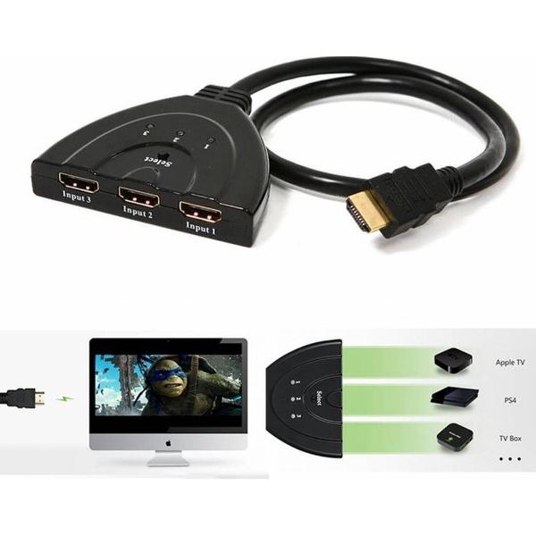 HDMI Switch Splitter 3 HDMI in / 1 HDMI out - 1080P tot 4K Ultra HD Resolutie-Pigtail