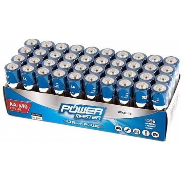 POWERMASTER Lot van 40 Super LR6 alkaline batterijen type AA