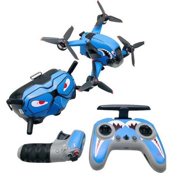 FPV-TZ-SF 4-in-1 waterdichte anti-kras sticker Skin Wrap Stickers Gepersonaliseerde filmkits voor DJI FPV Drone & Goggles V2 & Afstandsbediening & Rocker (Blue Shark)