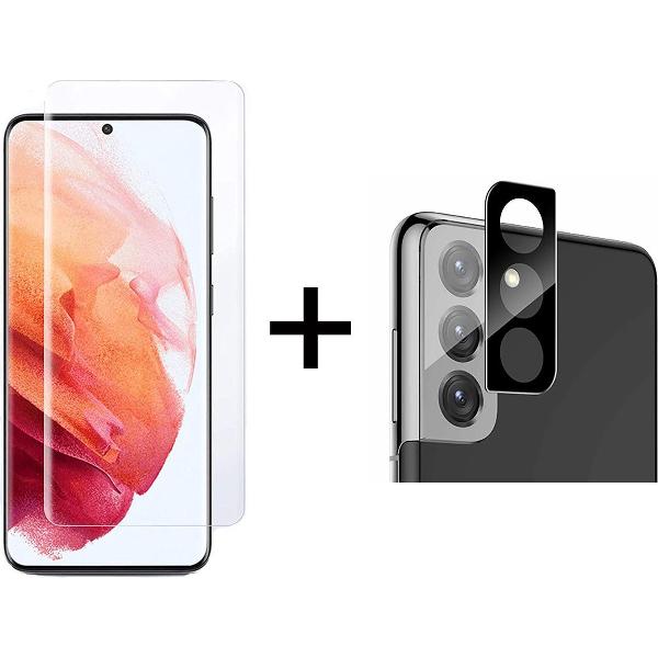 Beschermglas Samsung S21 screenprotector 1 stuk - Samsung Galaxy S21 screen protector camera lens - 1 stuk - Samsung Galaxy S21 screenprotector glas