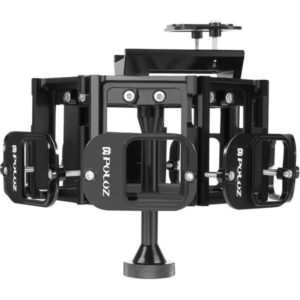 PULUZ 8 in 1 Alle View Panorama Frame CNC Aluminium Beschermende Kooi met Schroef voor GoPro NIEUWE HERO / HERO6 / 5 (Zwart)