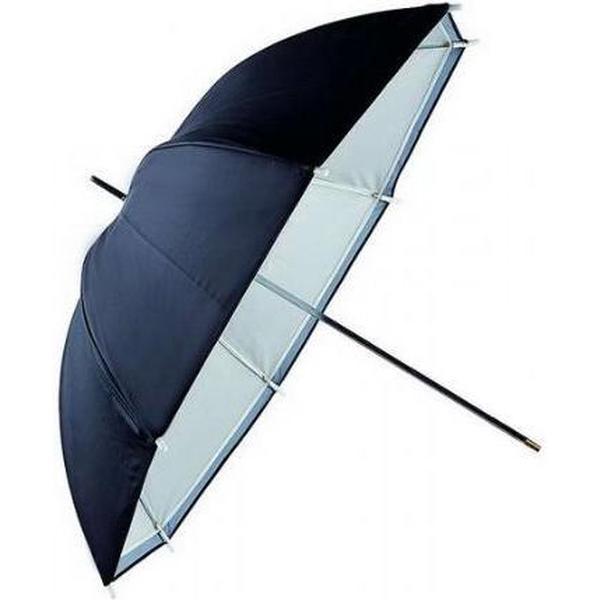 Falcon Eyes Flitsparaplu URN-48TSB1 Diffuus Wit + Zilver/Zwarte Hoes 100 cm