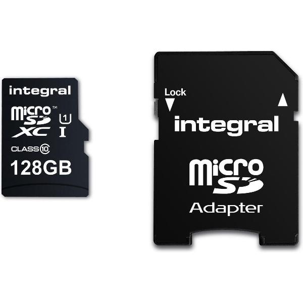 Integral micro SDXC 128GB Class 10 128GB MicroSDXC UHS-I Class 10 flashgeheugen