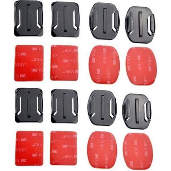8 stuks plakker Mount voor Actioncam / 4x flat & 4x curved / voor GoPro Xiaomi bevestiging