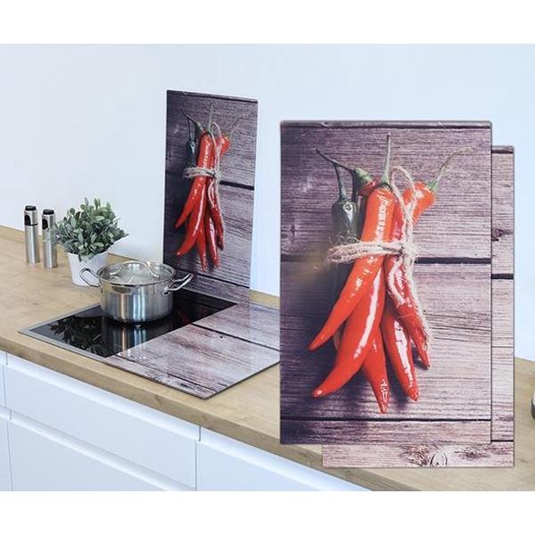 Haushalt 28013 - Afdek kookplaten - 2 stuks - rode pepers