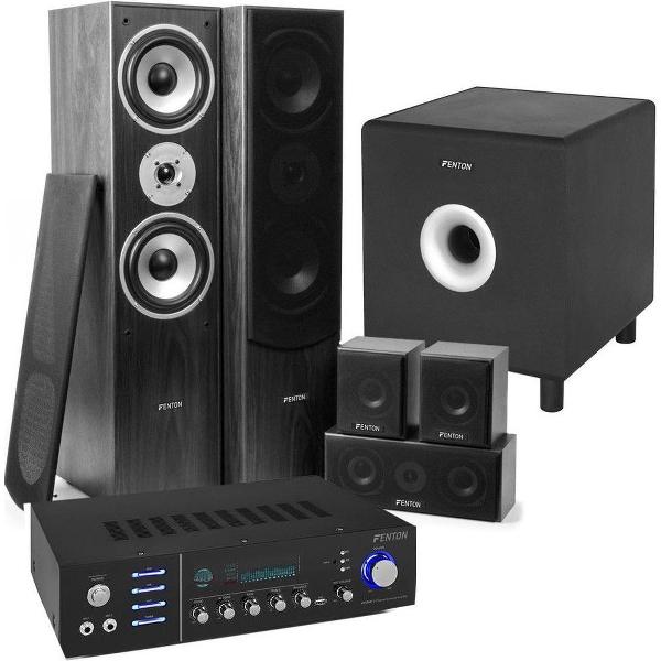 Home Cinema set van Fenton met Bluetooth, 5 speakers (zwart), een 10