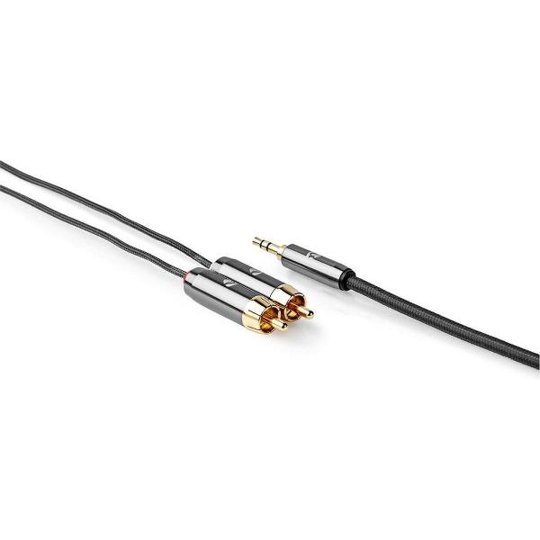 Nedis Premium 3,5mm Jack - Tulp stereo audio kabel / zwart - 5 meter