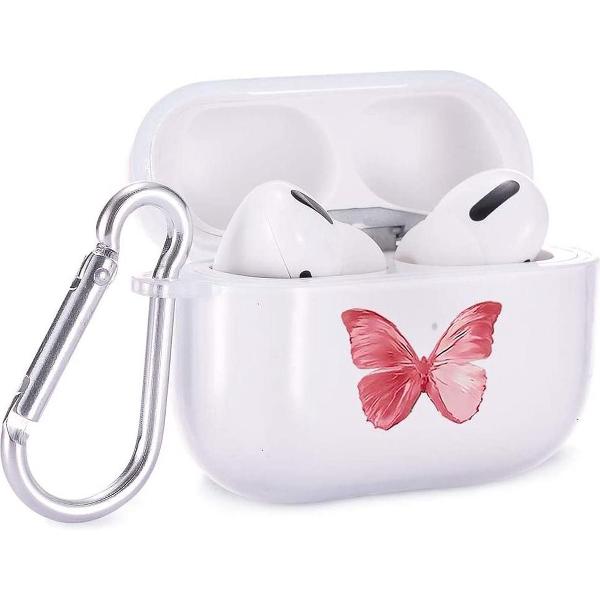 Shieldcase Butterfly Kisses Case geschikt voor Airpods Pro case - transparant/roze