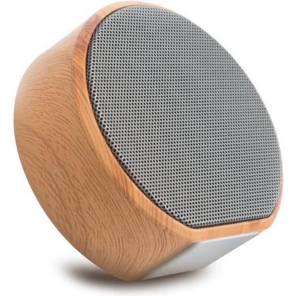 GadgetBay A60 Hout textuur Draadloze Bluetooth Speaker - Mini Subwoofer Grijs