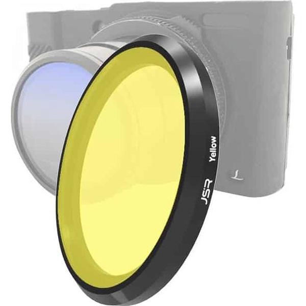 JSR gekleurde lensfilter voor Panasonic LUMIX LX10 (geel)