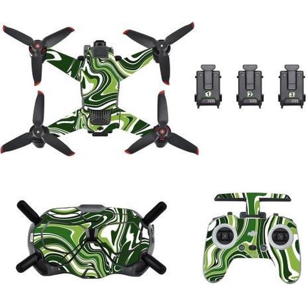 STARTRC UAV + afstandsbediening + bril Lichaamsbeschermende PVC-sticker voor DJI FPV (kleurrijk groen)