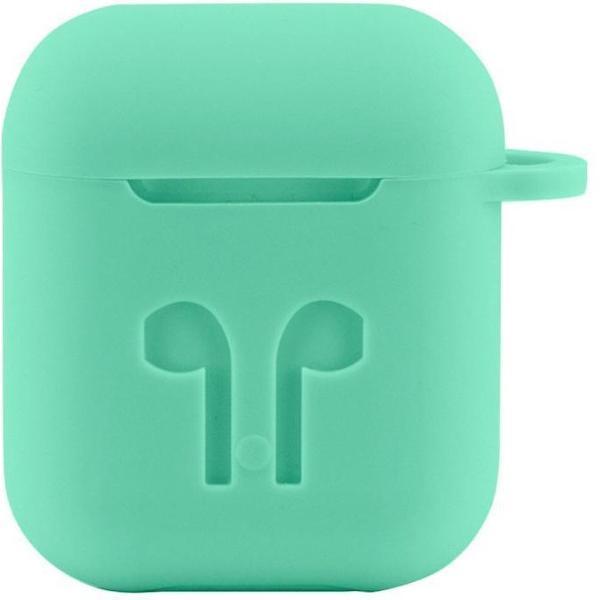 Case Cover Voor Apple Airpods - Siliconen Mintgroen Watchbands-shop.nl