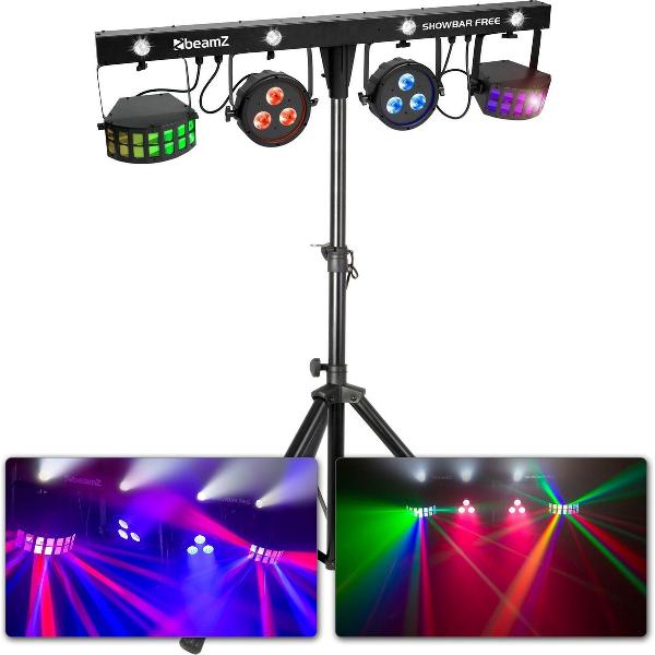 Lichteffect - BeamZ Showbar FREE disco lichteffect - Complete lichtshow met incl. statief, tas en afstandsbediening