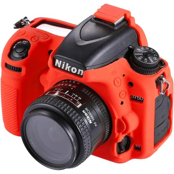 PULUZ zachte siliconen beschermhoes voor Nikon D750 (rood)