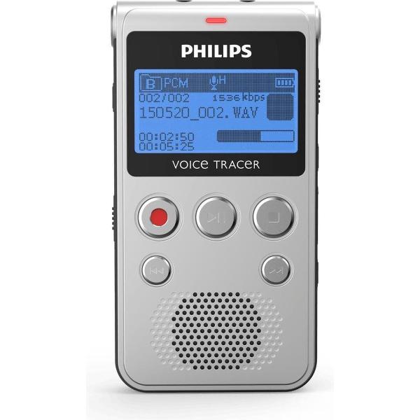 Philips Voice Tracer DVT1300 Intern geheugen Zwart, Zilver