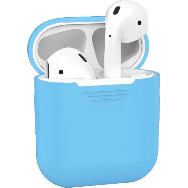 Hoes voor Apple AirPods Hoesje Siliconen Case Cover - Licht Blauw