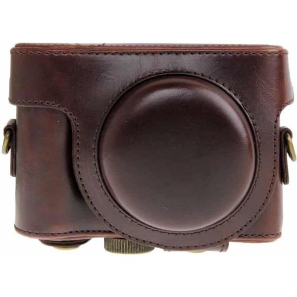 lederen Camera hoesje Bag voor Sony HX50 (Coffee)