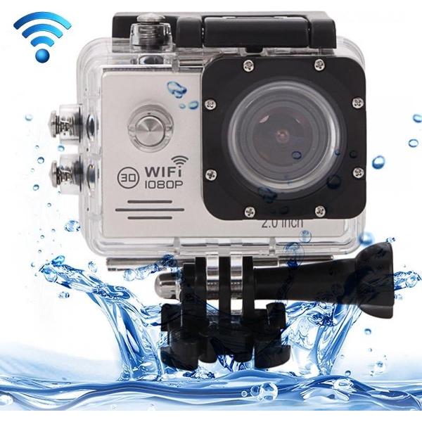 SJ7000 Full HD 1080P 2.0 inch LCD scherm Novatek 96655 WiFi Sport Camcorder camera met onderwaterbehuizing, 170 graden HD groothoeklens, 30 m waterdicht (zilver)