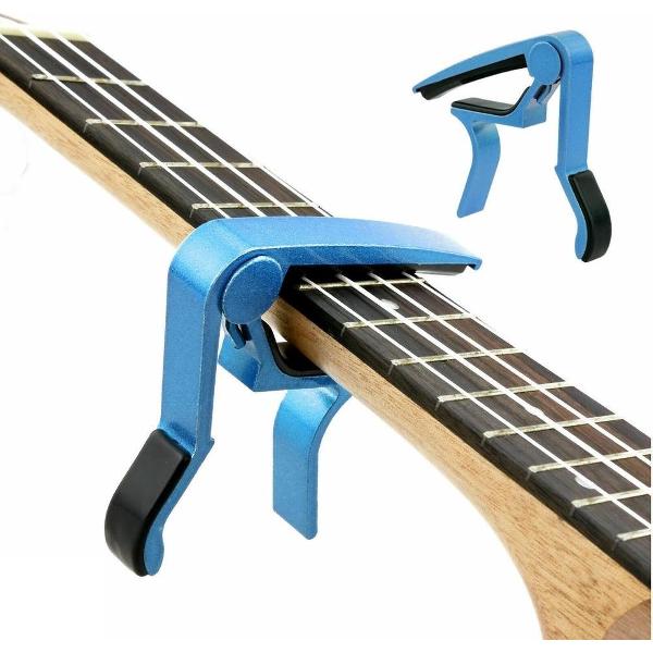LUXE Aluminium Gitaar Capo - Professionele Capo - Gitaar Klem - Gitaarklem - Guitar Capo - Elektrische gitaar -Gitaarcapo - Akoestische Gitaar - Klassieke Gitaar - Capodaster - BLAUW