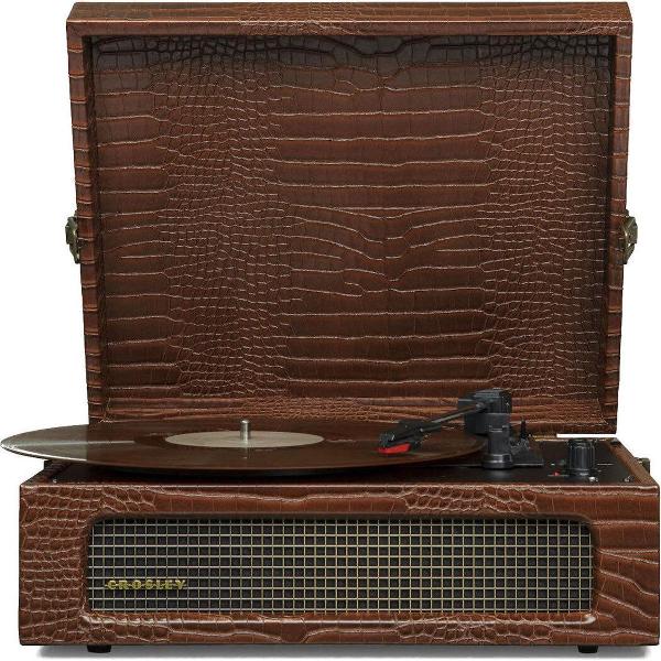 Crosley Voyager Platenspeler - Bruin Krokodillen Leer Stijl