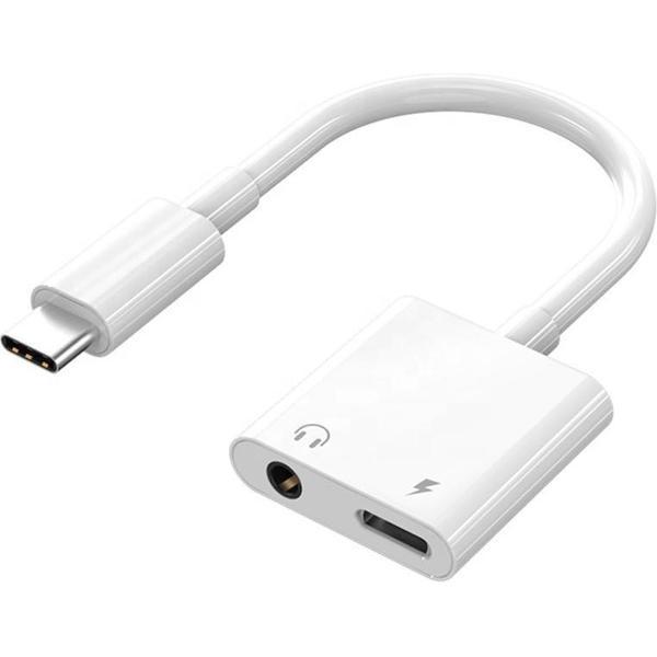 USB-C Splitter Adapter Kabel - 2 In 1 - TYPE C HUB - Opladen & Muziek Luisteren Tegelijk - Galaxy S20/Plus/Ultra