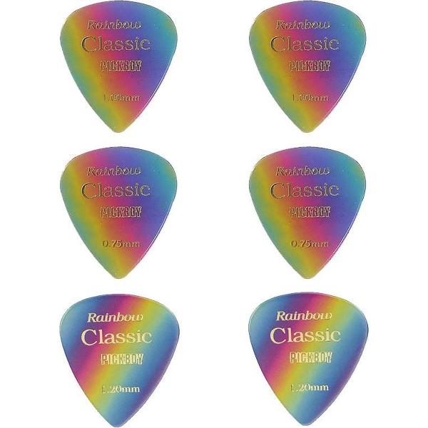 Plectrum Celltex RAINBOW SET 0.75mm-1.20mm 6-pack