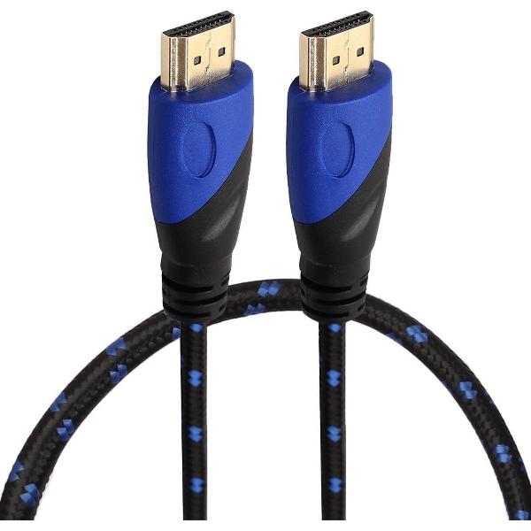 HDMI kabel 0.5 meter - HDMI naar HDMI - 1.4 versie - High Speed - HDMI 19 Pin Male naar HDMI 19 Pin Male Connector Cable - Nylon blue line