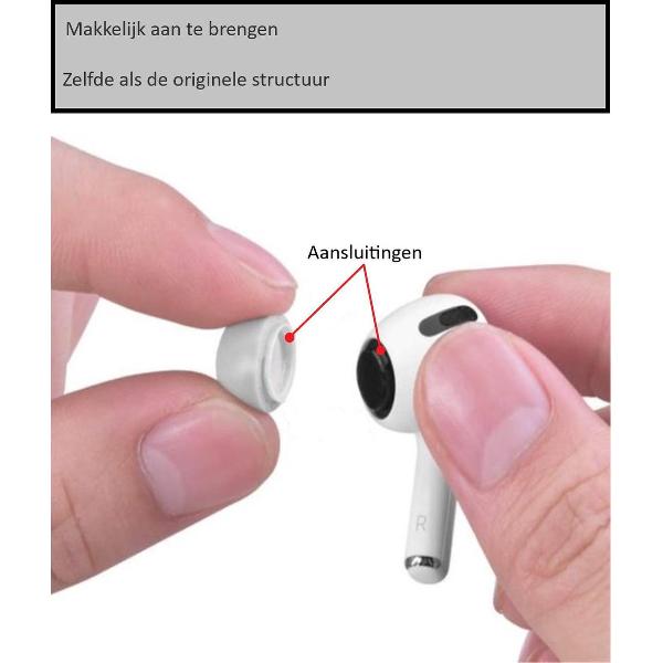 VORO Deluxe - Oordopjes voor Airpods Pro- Airpods pro foam tips - Apple - In ear - Memory foam - 6 stuks - Oordopjes - Sport - Sound isolation - Licht grijs - maat S
