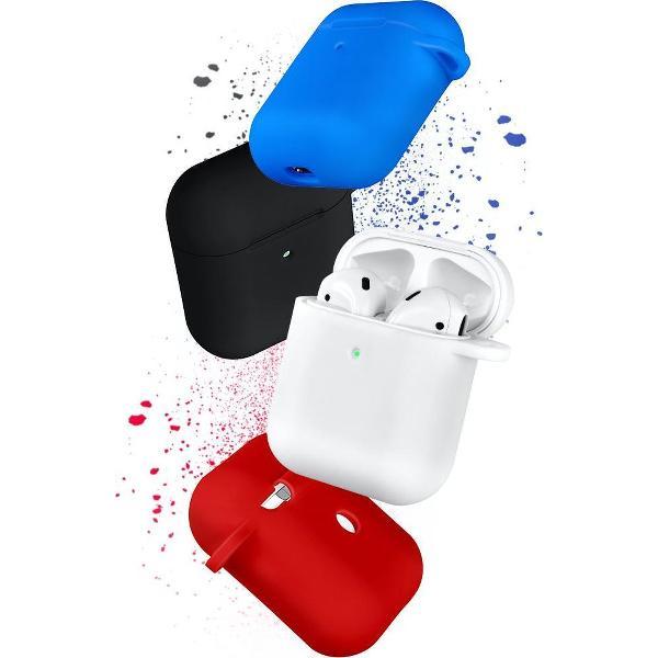 Siliconen Bescherm Hoesje Cover voor Apple AirPods 2 Case - Wit