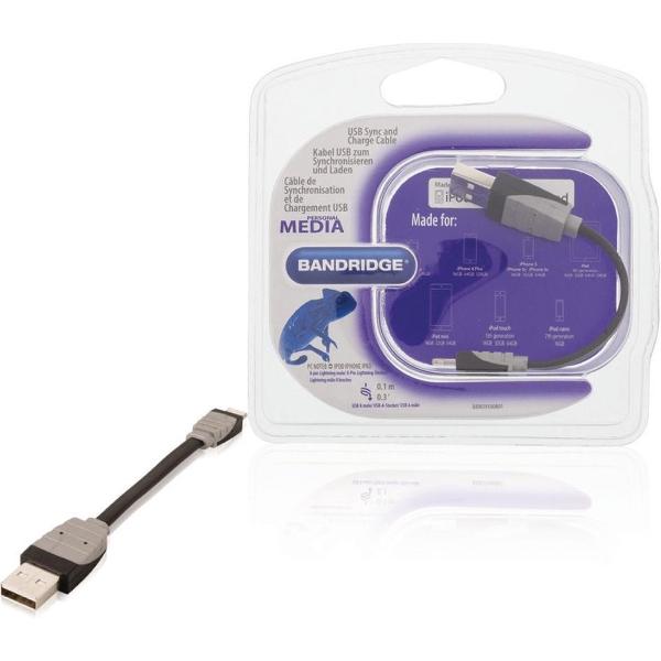 Bandridge BBM39300B01 Data En Oplaadkabel Apple Lightning - A Male 0.10 M Zwart