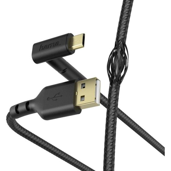 Hama Oplaad-/gegevenskabel USB-A - Micro-USB 1,5 M Zwart