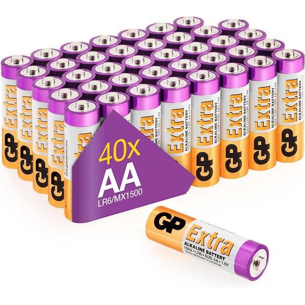 GP Extra Alkaline batterijen AA mignon penlite LR06 batterij 1.5V – 40 stuks - AA batterij