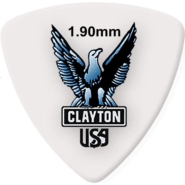Clayton Acetal rounded triangle plectrums 1.90 mm 6-pack