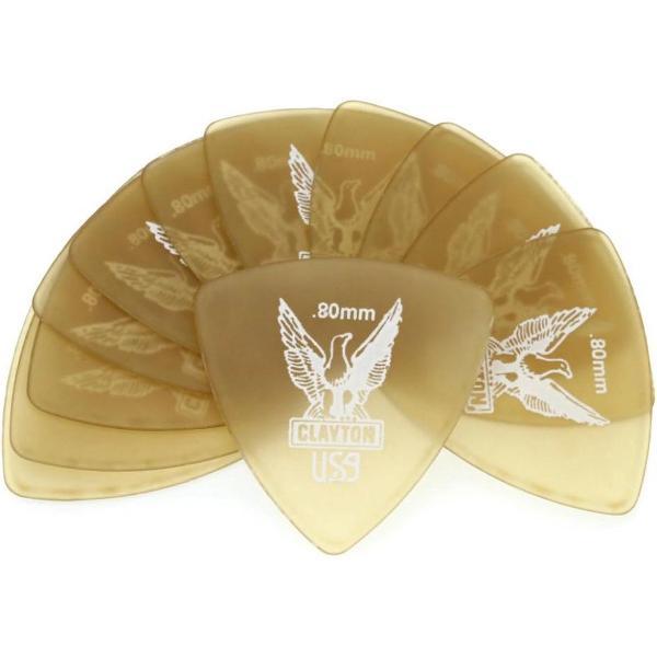 Clayton Ultem Gold rounded triangle plectrum 0.80 mm 6-pack