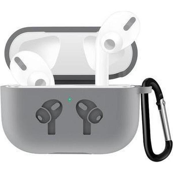 Apple AirPods Pro Hoesje Clip - Grijs - Siliconen - Case - Cover - Soft case