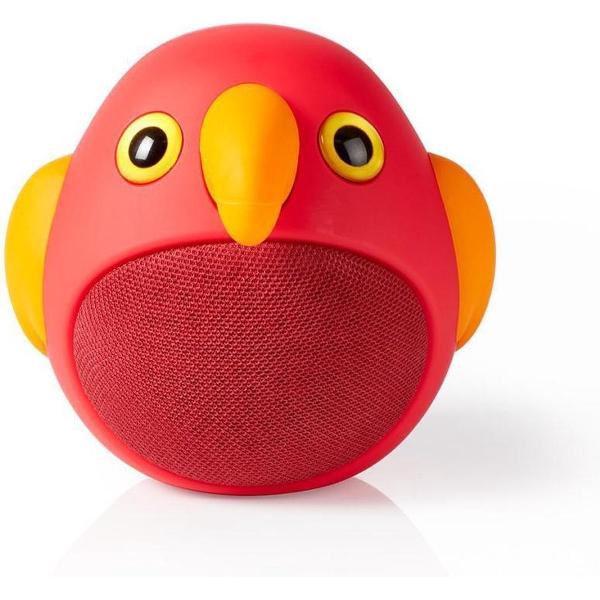 Nedis Bluetooth Speaker | 3 Uur Speeltijd - Koppelbaar - Papegaai | Rood