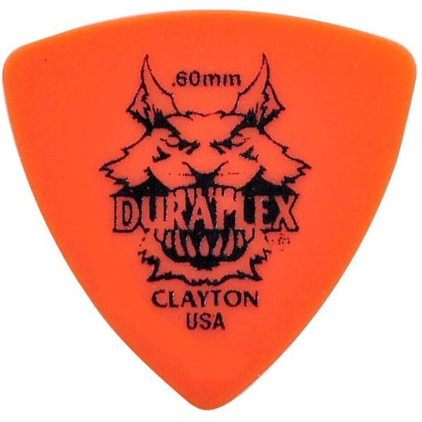 Clayton Duraplex rounded triangle plectrums 0.60 mm 6-pack