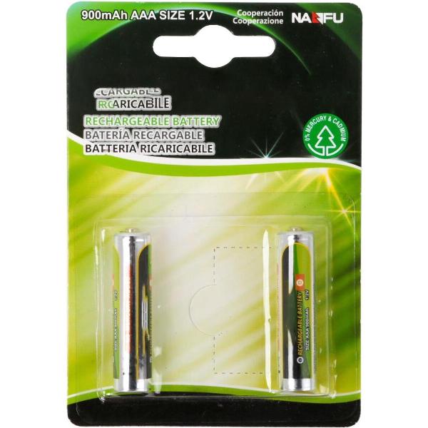 Batterij - Aigi Opy - AAA/HR03 - Oplaadbaar - 1.2V - Alkaline Batterijen - 900 mAh - 2 Stuks - BSE