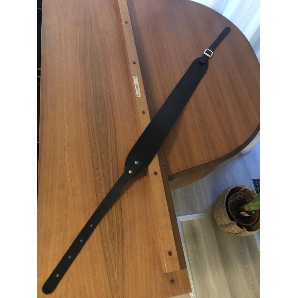 Liam's Gesp Gitaarband - Zwart - Echt Leer