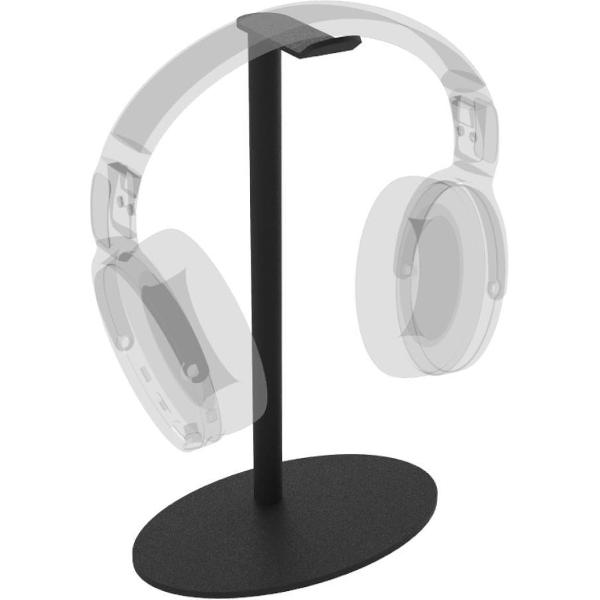 Cavus HSB Ellips Design Standaard voor Hoofdtelefoon - Koptelefoon Houder Trendy Zwart Staal - Ovaal