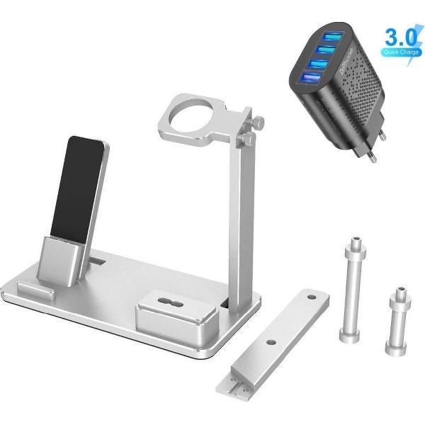 DrPhone 5-Serie - Oplaadstation - Aluminium Docking Station Houder voor Hoofdtelefoon - AirPods - iPhone -iPad - Apple Horloge - iWatch