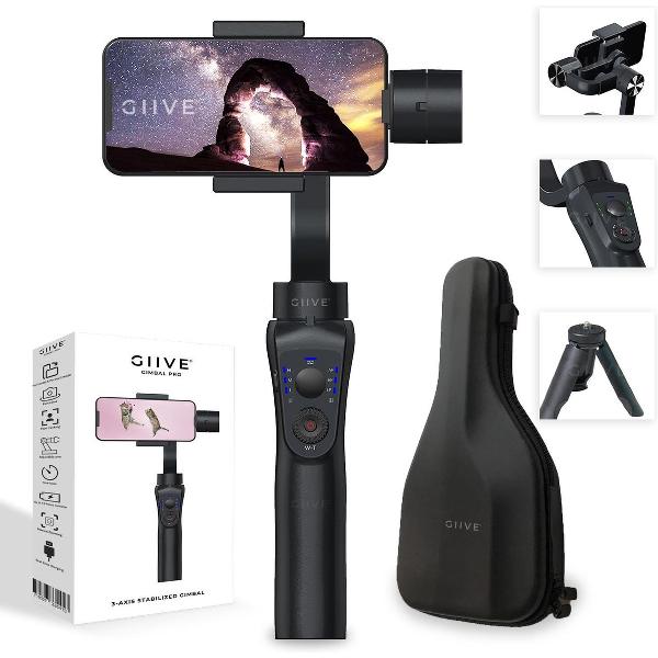 GIIVE – Gimbal Pro – 3 Assen – multifunctioneel - smartphone stabilizer met statief en hardcase