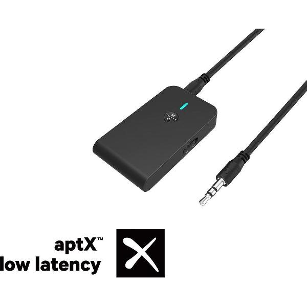 DrPhone RET3IN1 – Wireless Audio Transceiver – Bluetooth 5.0 – Zender & Ontvanger – 3 in 1 – RX / TX -Draadloze Adapter – Voor TV / PC - Zwart