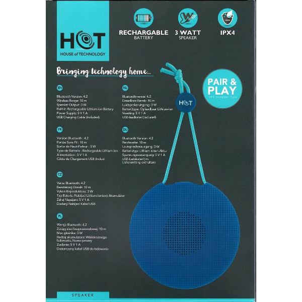 HOT - Bluetooth IPX4 Speaker - Pair & Play - Blue