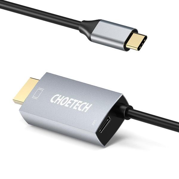 Choetech USB C naar HDMI Kabel - Opladen Tijdens Gebruik - 4K @60Hz voor iPadPro/Macbook Air2019/2018 MacbookPro2020/2019, iMac,Samsung S20/S10E/Note8/S9+/S8,HuaweiP30/40 Pro Mate/20 Pro ect