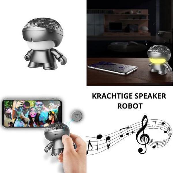 Xoopar - Mini Xboy - 3 W Mono - Bluetooth box - Metal - 2 in 1 - Selfie & Portable speaker - Hippe krachtige speaker - Bluetoothbox robot – Speaker voor op reis – Portable speaker voor feestjes – Speaker voor chillen bij vrienden LIMIDED EDITION