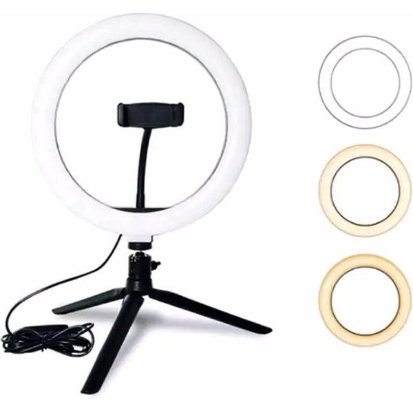 Selfie LED Ring Light 20CM Dimmable Photography Camera Phone Ring Lamp + Tafel Tripods (22Cm) en Bluetooth Shutter – HiCHiCO