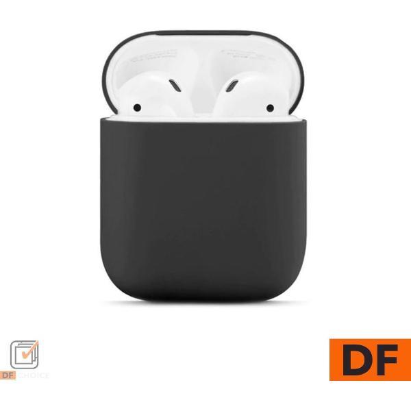 Airpods Siliconen Beschermhoes - Mat Zwart | Airpods 1 / 2